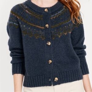 Old Navy Dark Blue Cardigan with Button Accents